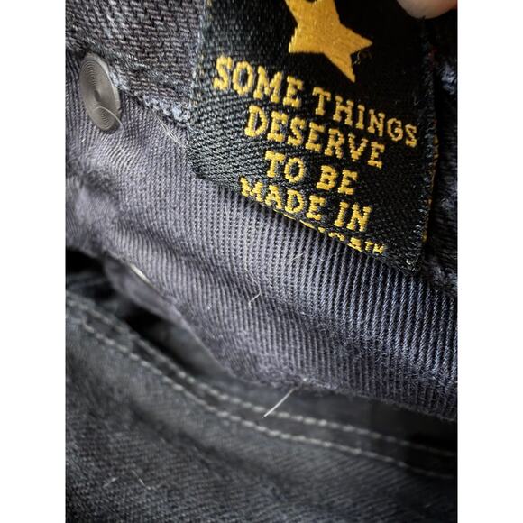 Brave Star Jeans Selvage Black Mens 28x35 The Slim Straight Button Fly Made USA - Picture 11 of 13